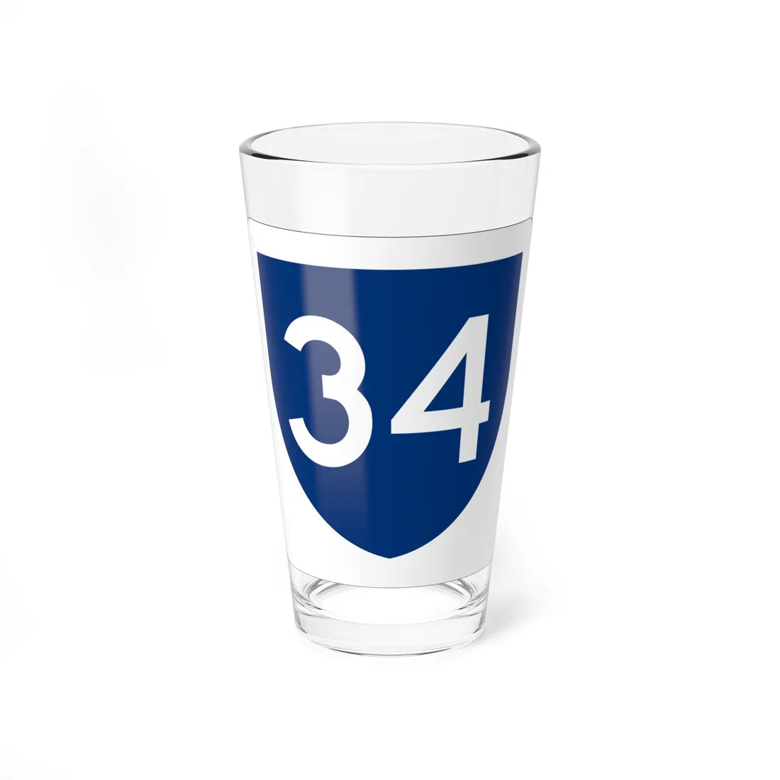 PR primary 34 (Puerto Rico) (Road Sign) Pint Glass 16oz - Go Mug Yourself