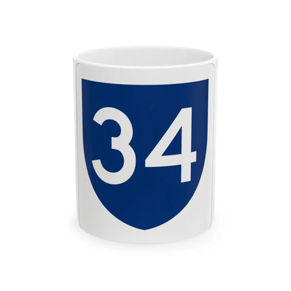 PR primary 34 (Puerto Rico) (Road Sign) White Coffee Mug 11oz - Go Mug Yourself