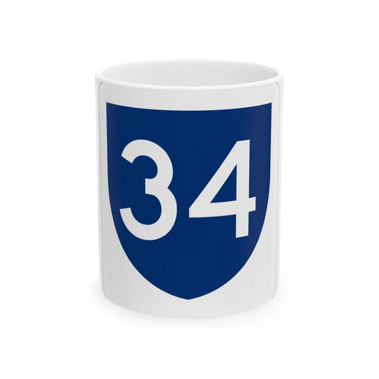 PR primary 34 (Puerto Rico) (Road Sign) White Coffee Mug 11oz - Go Mug Yourself
