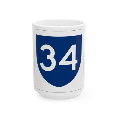 PR primary 34 (Puerto Rico) (Road Sign) White Coffee Mug 15oz - Go Mug Yourself