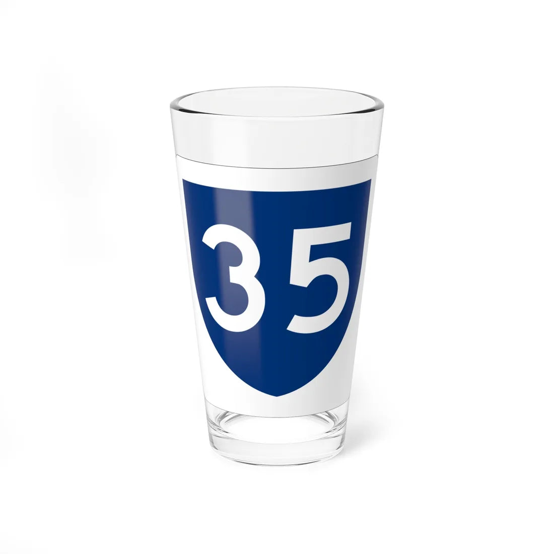 PR primary 35 (Puerto Rico) (Road Sign) Pint Glass 16oz 16oz - Go Mug Yourself