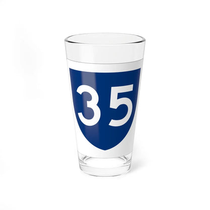 PR primary 35 (Puerto Rico) (Road Sign) Pint Glass 16oz 16oz - Go Mug Yourself