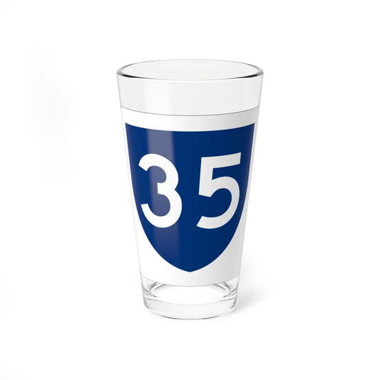 PR primary 35 (Puerto Rico) (Road Sign) Pint Glass 16oz 16oz - Go Mug Yourself