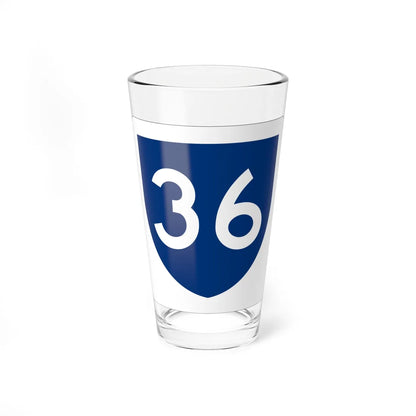 PR primary 36 (Puerto Rico) (Road Sign) Pint Glass 16oz 16oz - Go Mug Yourself