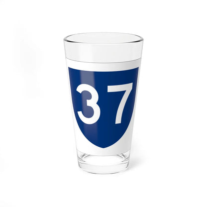 PR primary 37 (Puerto Rico) (Road Sign) Pint Glass 16oz 16oz - Go Mug Yourself
