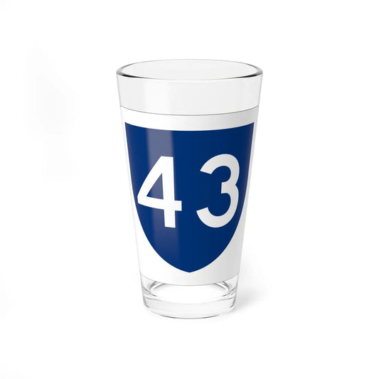 PR primary 43 (Puerto Rico) (Road Sign) Pint Glass 16oz 16oz - Go Mug Yourself