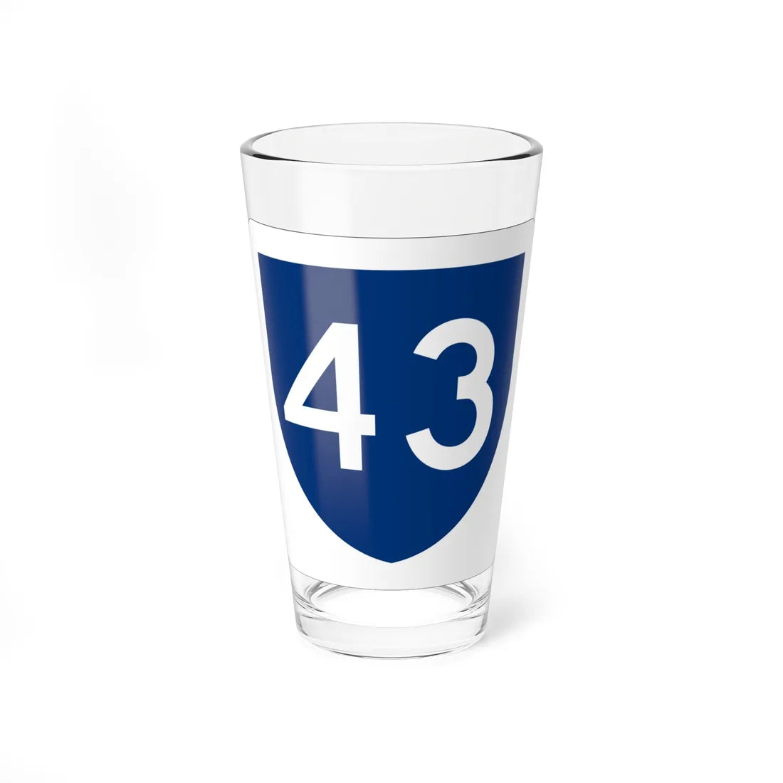 PR primary 43 (Puerto Rico) (Road Sign) Pint Glass 16oz - Go Mug Yourself