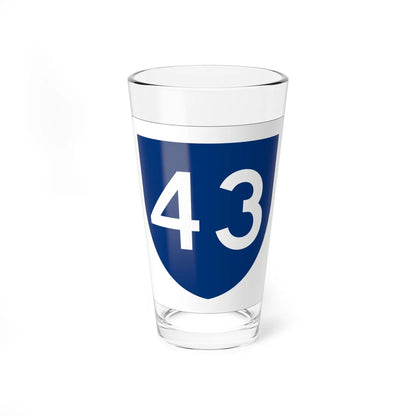 PR primary 43 (Puerto Rico) (Road Sign) Pint Glass 16oz - Go Mug Yourself