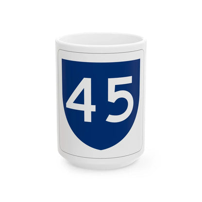 PR primary 45 (Puerto Rico) (Road Sign) White Coffee Mug 15oz - Go Mug Yourself