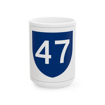 PR primary 47 (Puerto Rico) (Road Sign) White Coffee Mug 15oz - Go Mug Yourself
