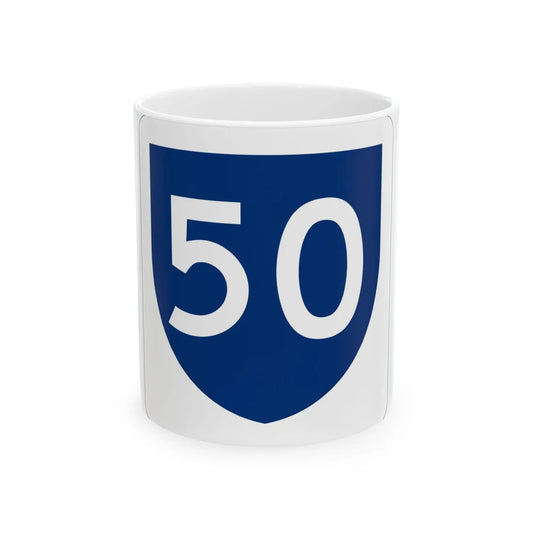 PR primary 50 (Puerto Rico) (Road Sign) White Coffee Mug 11oz - Go Mug Yourself