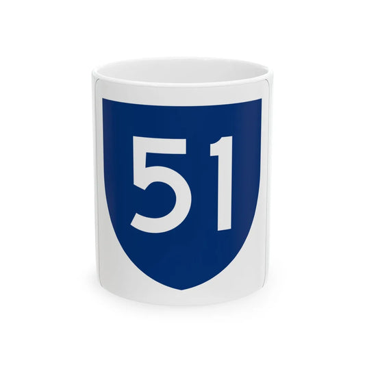 PR primary 51 (Puerto Rico) (Road Sign) White Coffee Mug 11oz - Go Mug Yourself