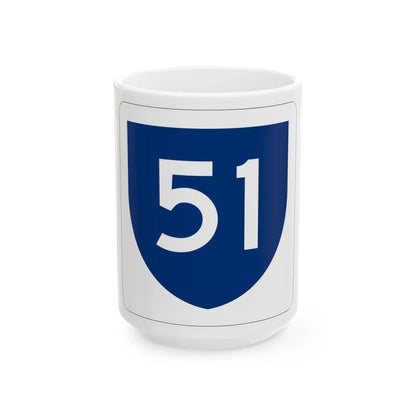PR primary 51 (Puerto Rico) (Road Sign) White Coffee Mug 15oz - Go Mug Yourself