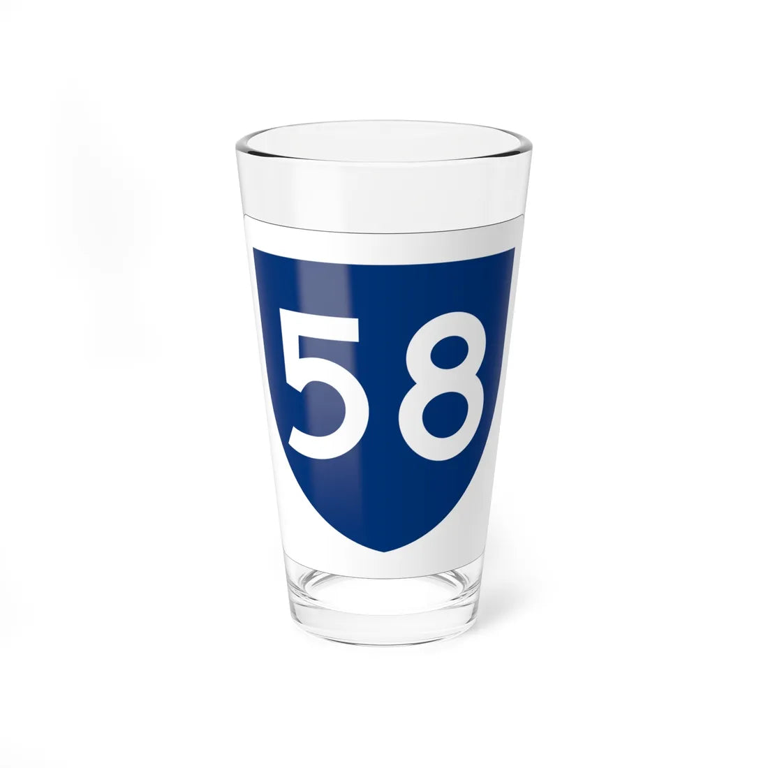 PR primary 58 (Puerto Rico) (Road Sign) Pint Glass 16oz 16oz - Go Mug Yourself