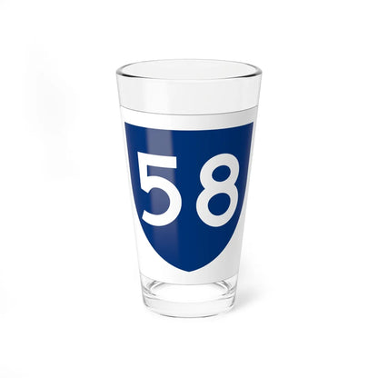 PR primary 58 (Puerto Rico) (Road Sign) Pint Glass 16oz 16oz - Go Mug Yourself
