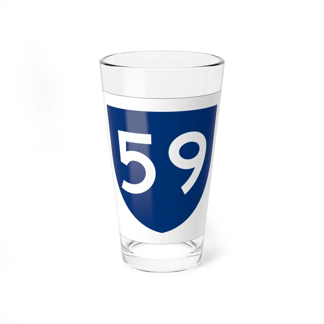 PR primary 59 (Puerto Rico) (Road Sign) Pint Glass 16oz 16oz - Go Mug Yourself