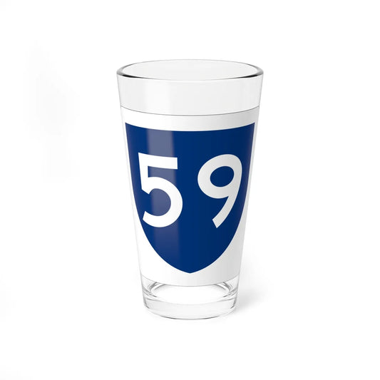 PR primary 59 (Puerto Rico) (Road Sign) Pint Glass 16oz 16oz - Go Mug Yourself