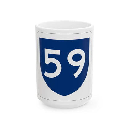 PR primary 59 (Puerto Rico) (Road Sign) White Coffee Mug 15oz - Go Mug Yourself