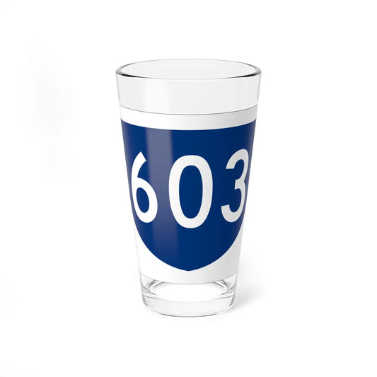 PR primary 603 (Puerto Rico) (Road Sign) Pint Glass 16oz 16oz - Go Mug Yourself