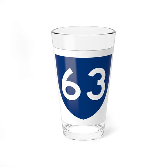 PR primary 63 (Puerto Rico) (Road Sign) Pint Glass 16oz 16oz - Go Mug Yourself