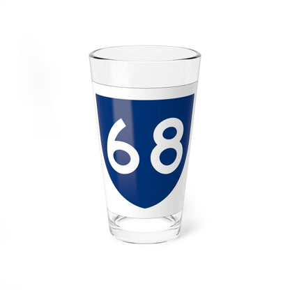 PR primary 68 (Puerto Rico) (Road Sign) Pint Glass 16oz 16oz - Go Mug Yourself