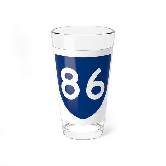 PR primary 86 (Puerto Rico) (Road Sign) Pint Glass 16oz 16oz - Go Mug Yourself