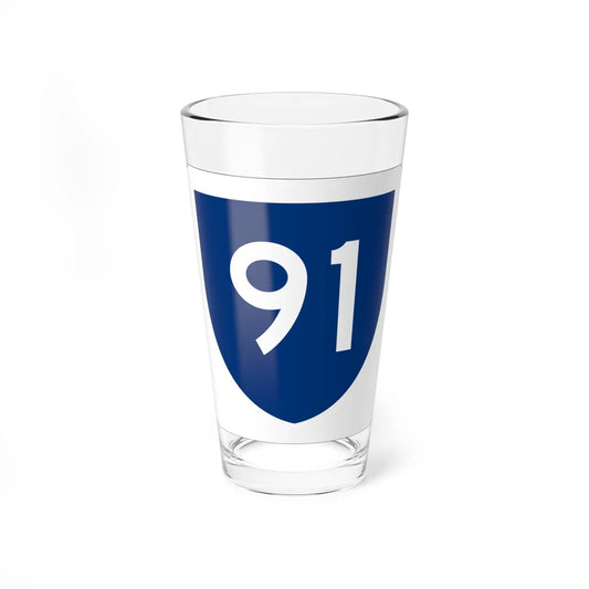 PR primary 91 (Puerto Rico) (Road Sign) Pint Glass 16oz 16oz - Go Mug Yourself