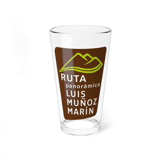 PR scenic route (Puerto Rico) (Road Sign) Pint Glass 16oz 16oz - Go Mug Yourself