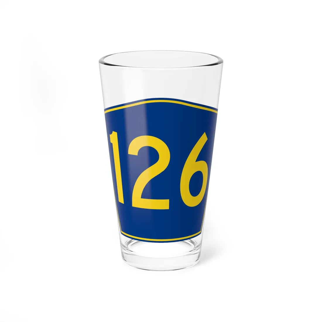 PR secondary 126 (Puerto Rico) (Road Sign) Pint Glass 16oz 16oz - Go Mug Yourself