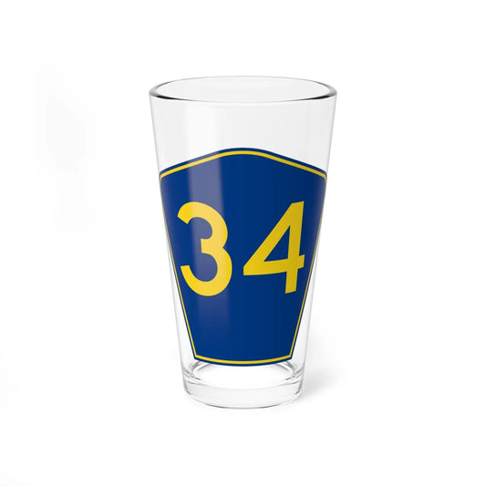 PR secondary 34 (Puerto Rico) (Road Sign) Pint Glass 16oz 16oz - Go Mug Yourself