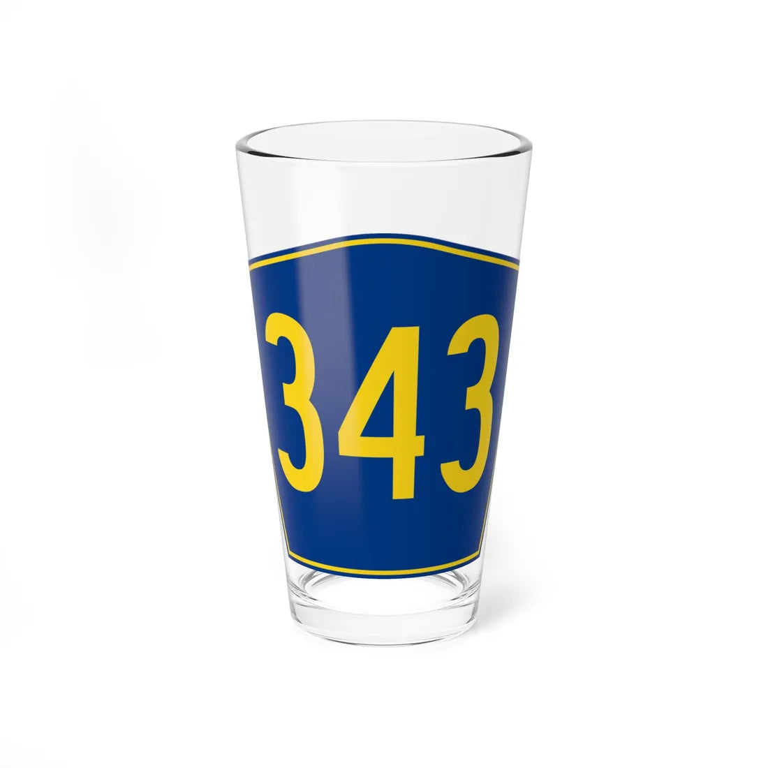 PR secondary 343 (Puerto Rico) (Road Sign) Pint Glass 16oz 16oz - Go Mug Yourself