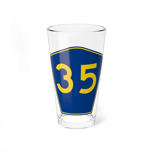 PR secondary 35 (Puerto Rico) (Road Sign) Pint Glass 16oz 16oz - Go Mug Yourself