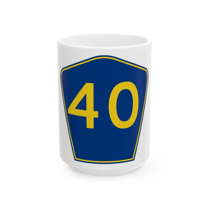 PR secondary 40 (Puerto Rico) (Road Sign) White Coffee Mug 15oz - Go Mug Yourself