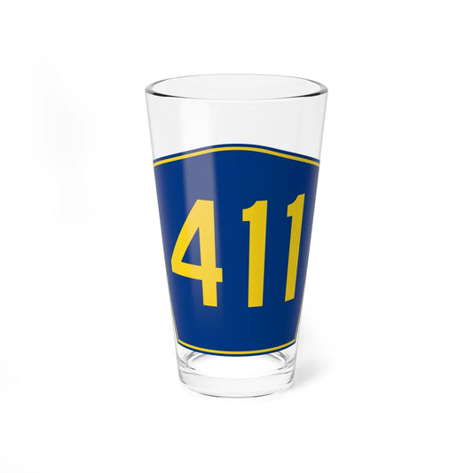 PR secondary 411 (Puerto Rico) (Road Sign) Pint Glass 16oz 16oz - Go Mug Yourself