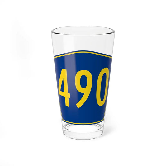 PR secondary 490 (Puerto Rico) (Road Sign) Pint Glass 16oz 16oz - Go Mug Yourself