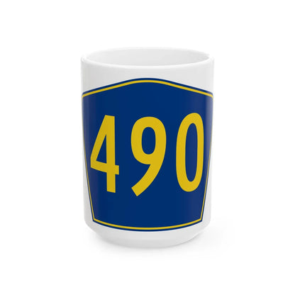 PR secondary 490 (Puerto Rico) (Road Sign) White Coffee Mug 15oz - Go Mug Yourself