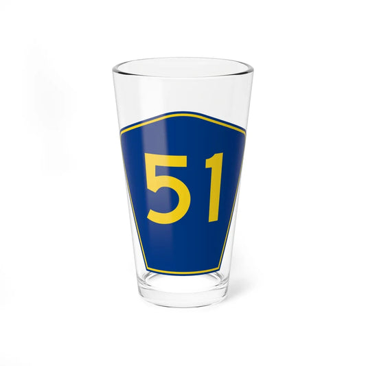 PR secondary 51 (Puerto Rico) (Road Sign) Pint Glass 16oz 16oz - Go Mug Yourself