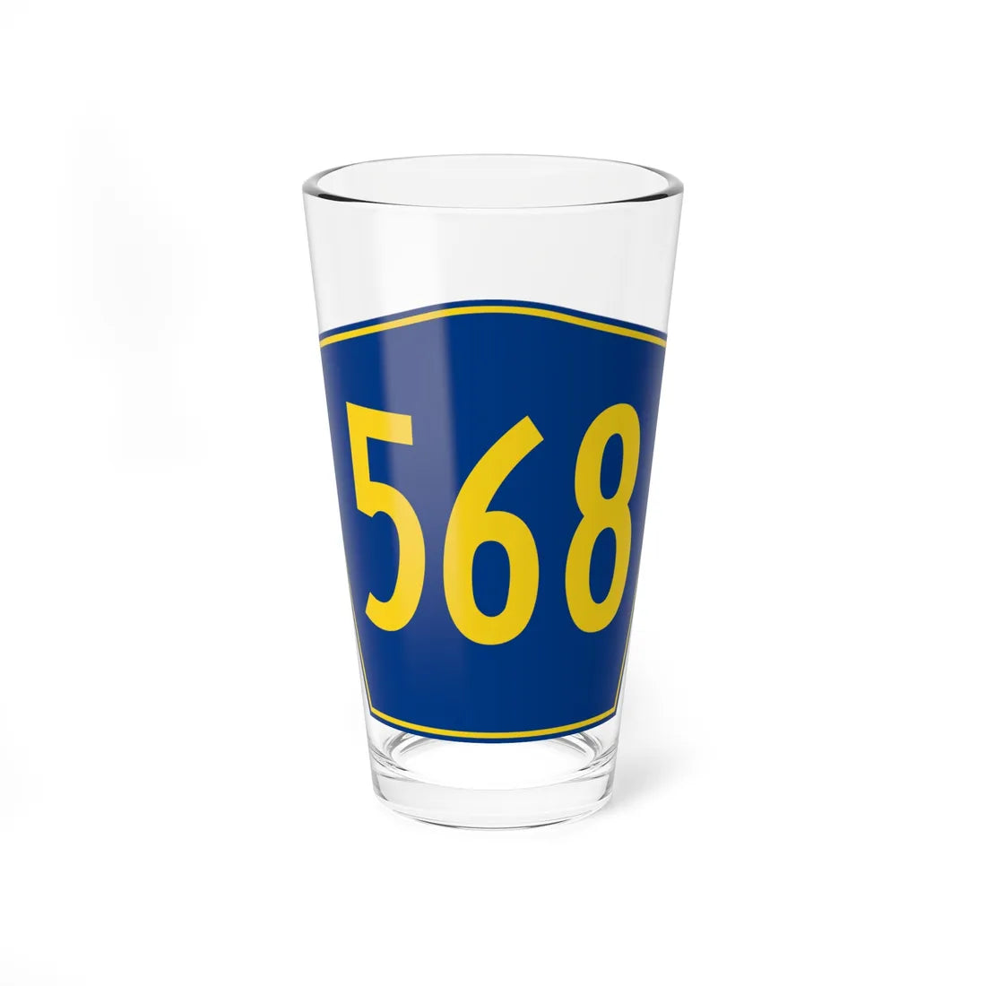PR secondary 568 (Puerto Rico) (Road Sign) Pint Glass 16oz 16oz - Go Mug Yourself