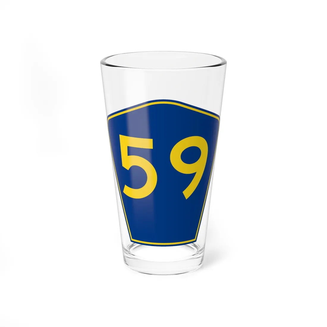 PR secondary 59 (Puerto Rico) (Road Sign) Pint Glass 16oz 16oz - Go Mug Yourself