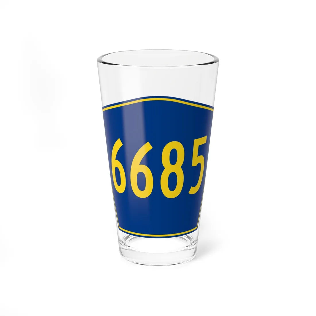 PR secondary 6685 (Puerto Rico) (Road Sign) Pint Glass 16oz 16oz - Go Mug Yourself