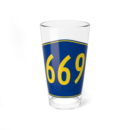 PR secondary 669 (Puerto Rico) (Road Sign) Pint Glass 16oz 16oz - Go Mug Yourself