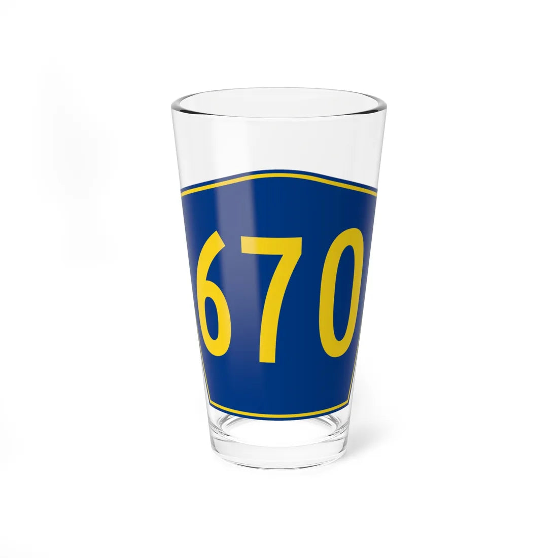 PR secondary 670 (Puerto Rico) (Road Sign) Pint Glass 16oz 16oz - Go Mug Yourself