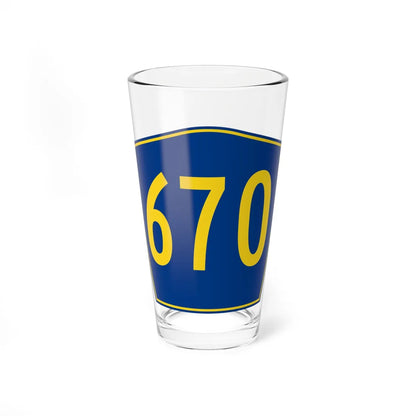 PR secondary 670 (Puerto Rico) (Road Sign) Pint Glass 16oz 16oz - Go Mug Yourself