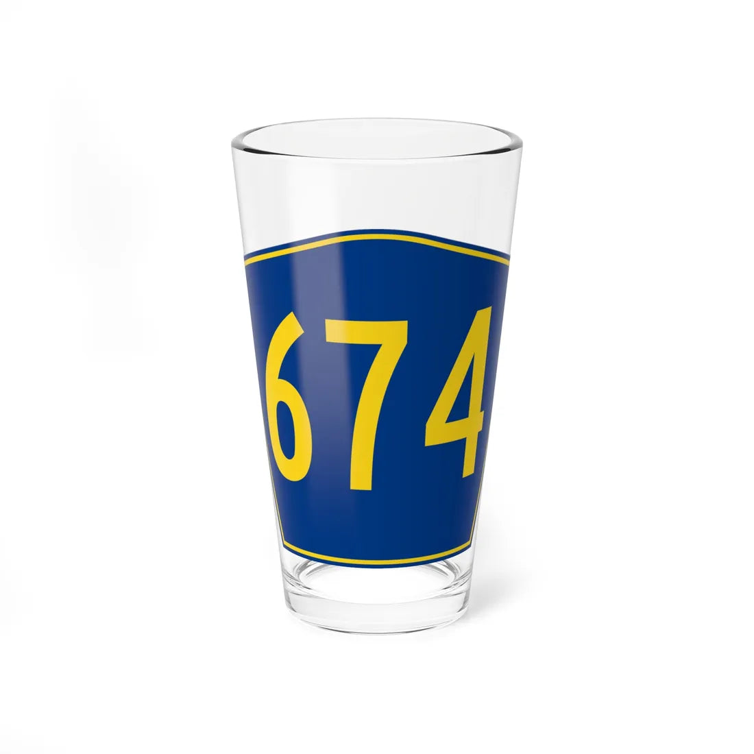 PR secondary 674 (Puerto Rico) (Road Sign) Pint Glass 16oz 16oz - Go Mug Yourself