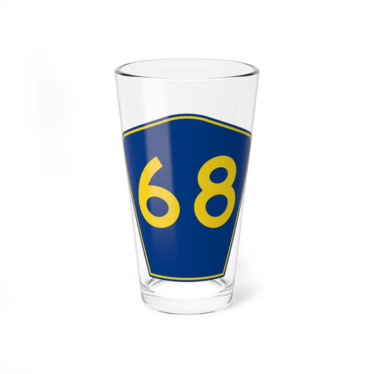 PR secondary 68 (Puerto Rico) (Road Sign) Pint Glass 16oz 16oz - Go Mug Yourself