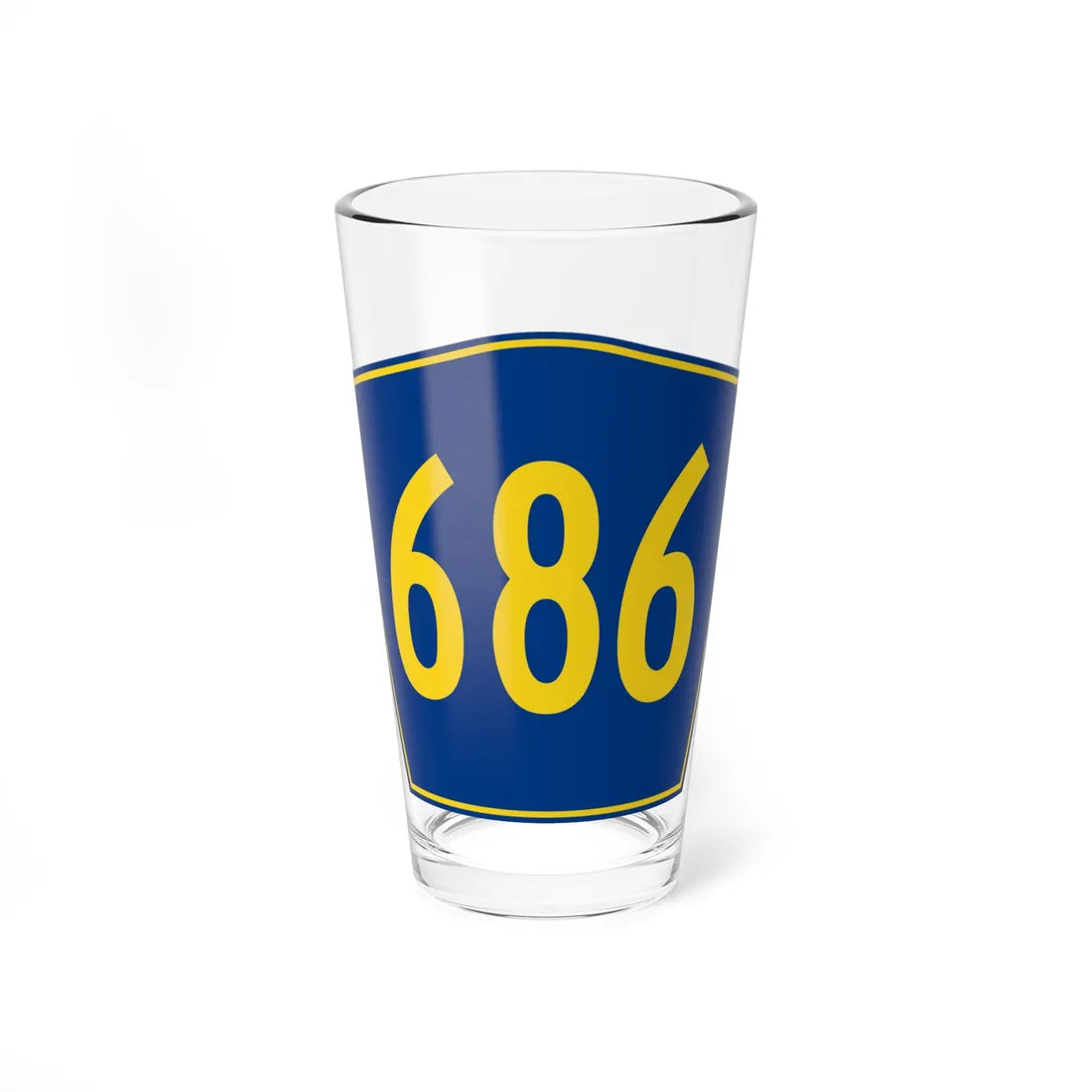 PR secondary 686 (Puerto Rico) (Road Sign) Pint Glass 16oz 16oz - Go Mug Yourself