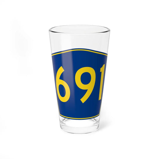PR secondary 691 (Puerto Rico) (Road Sign) Pint Glass 16oz 16oz - Go Mug Yourself
