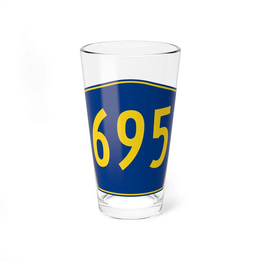 PR secondary 695 (Puerto Rico) (Road Sign) Pint Glass 16oz 16oz - Go Mug Yourself