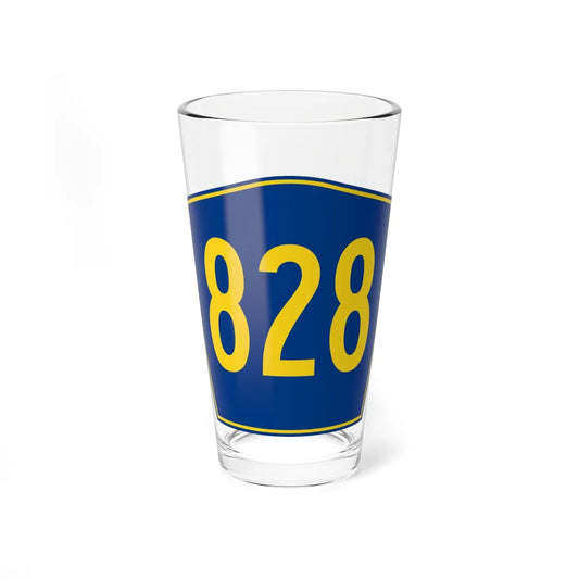 PR secondary 828 (Puerto Rico) (Road Sign) Pint Glass 16oz 16oz - Go Mug Yourself