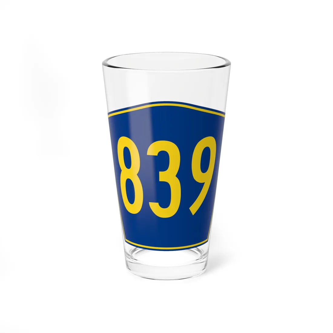 PR secondary 839 (Puerto Rico) (Road Sign) Pint Glass 16oz 16oz - Go Mug Yourself